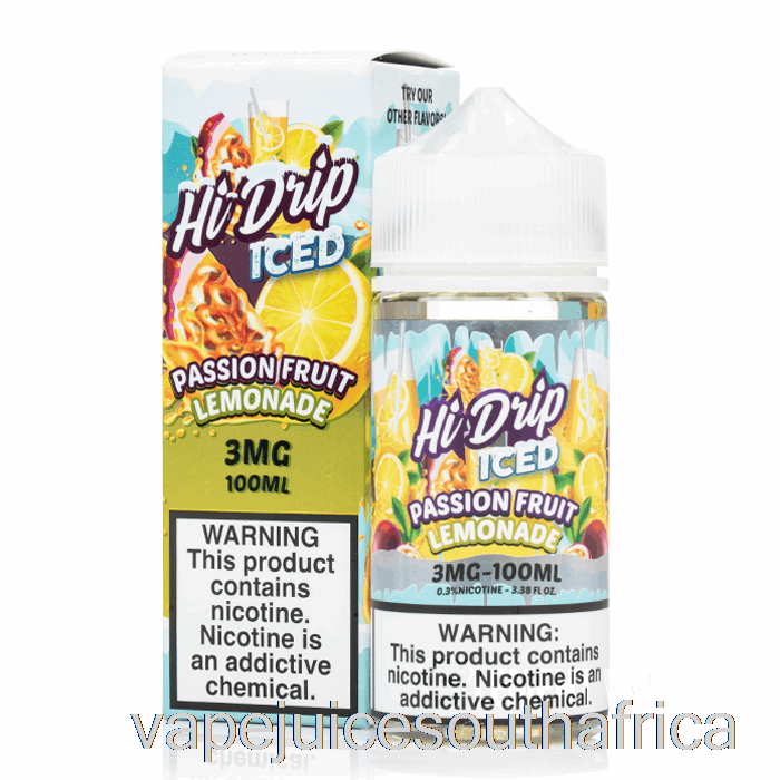 Vape Juice South Africa Passion Fruit Lemonade Ice - Hi-Drip E-Liquid - 100Ml 3Mg